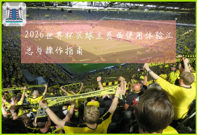 2026世界杯买球主页面使用体验汇总与操作指南